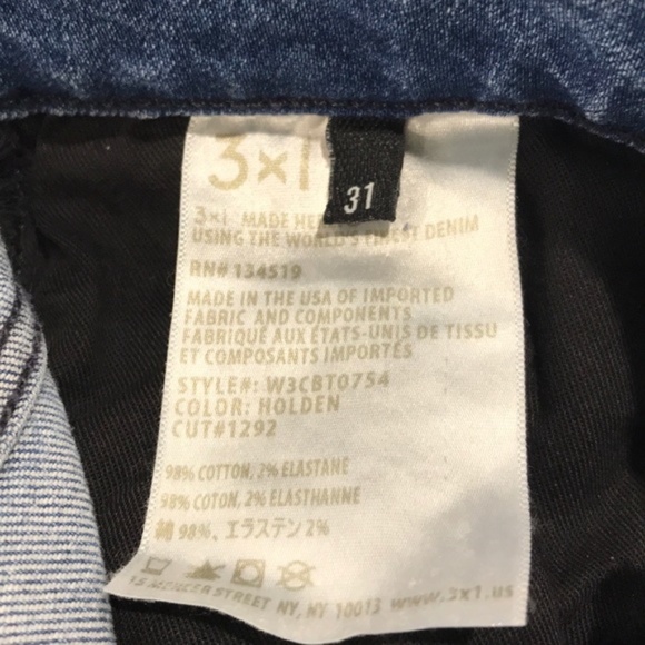 3x1 Cropped Frayed Detail Jeans - Picture 9 of 9